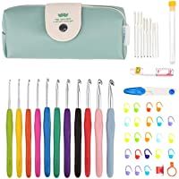 Tonsooze Agujas de Ganchillo- Ganchillos Croche- 47 PCS Agujas de Ganchillos Kit de Ganchillos Accesorios con Bolsa Kit…